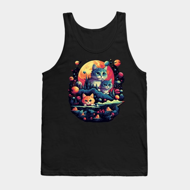 Cats surrealistic universe Tank Top by tatadonets